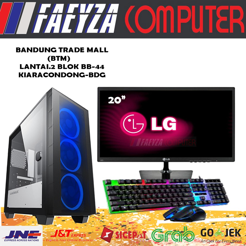 PC GAMING Intel Core i5 2400 Ram 8GB SSD HDD 500GB VGA GT 1030 2gb - Monitor LED 20inc Full Set