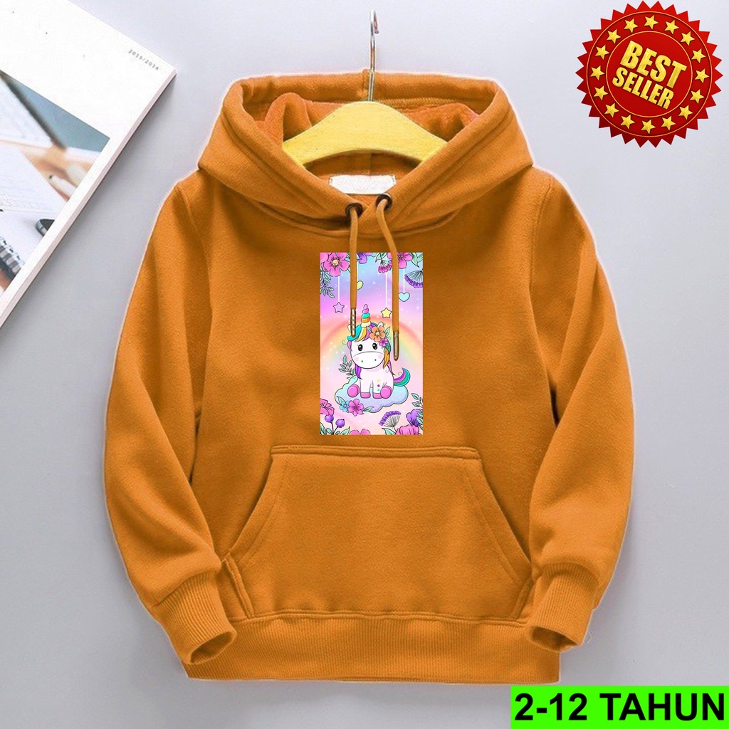 Hoodie Anak Perempuan Laki Laki / Hodie Anak Usia 2 3 4 5 6 7 8 9 10 11 12 Tahun / Jaket Anak Cewek Cowok / Switer Unicorn block hodie cewek