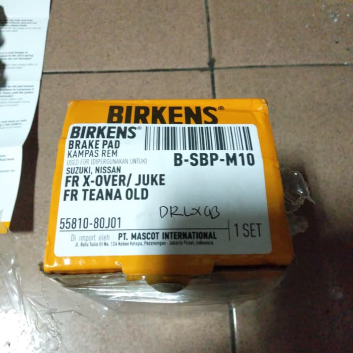 kampas rem depan suzuki x over / kampas rem depan x-over / x-over
