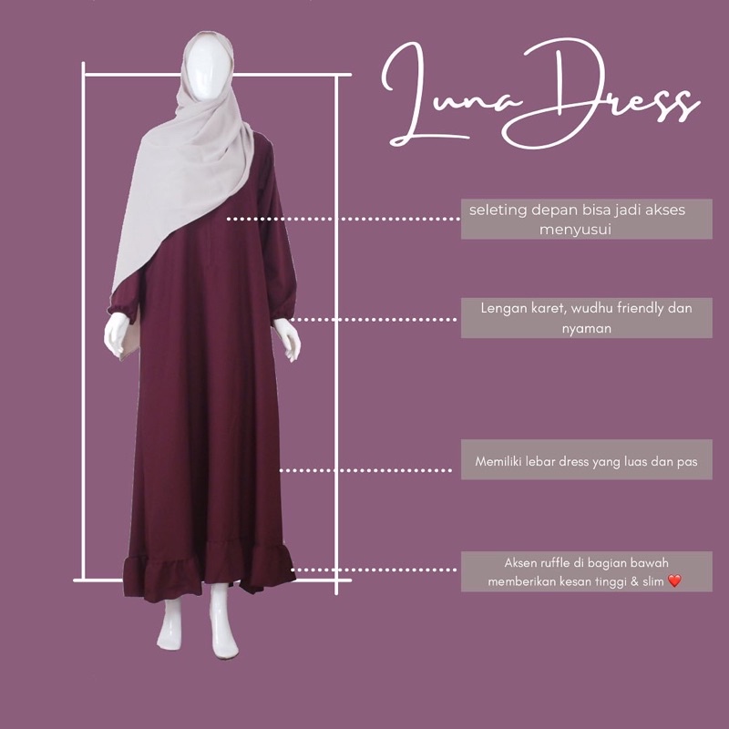 LUNA DRESS SEMI ABAYA BUSUI FRIENDLY