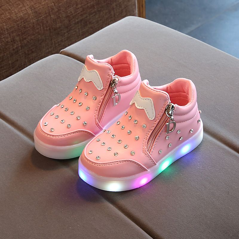 Sepatu Anak Perempuan LED Sneakers Import Boots