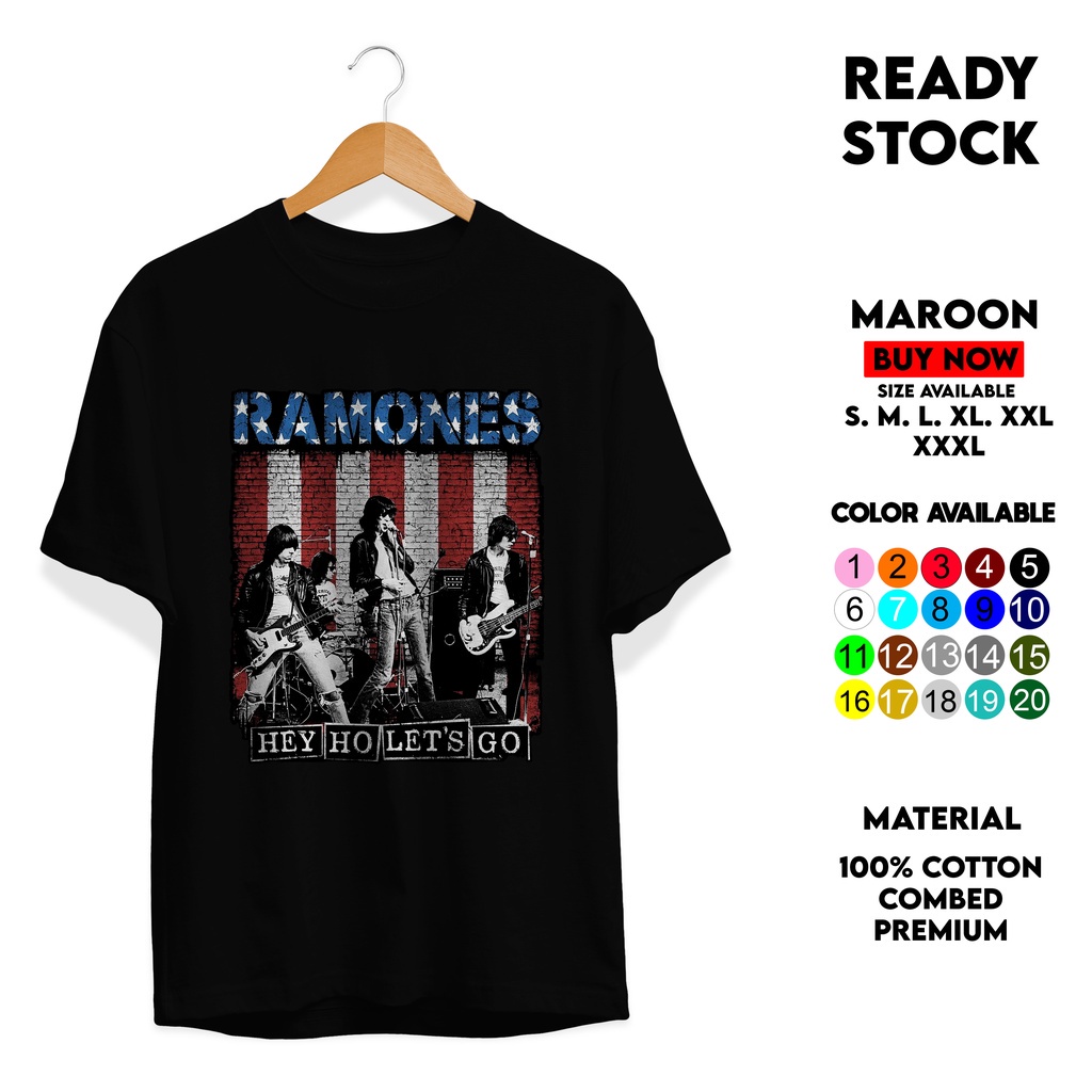 BAJU KAOS  RAMONES PREMIUM DISTRO BAND MUSIK ROCK N ROLL