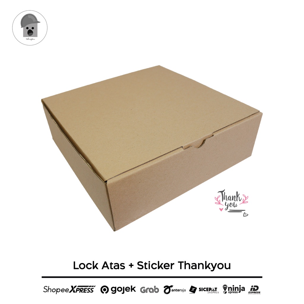 

thankyou box lock atas include sticker! size 25x25x8 cocok buat gift, partybox, kado, dsb.