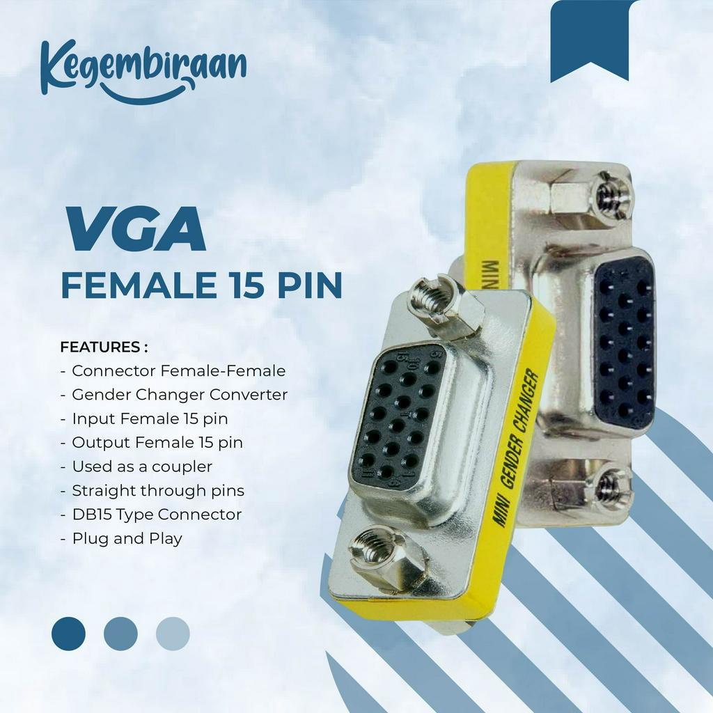GENDER VGA FEMALE FEMALE 15 PIN / KONEKTOR VGA FEMALE FEMALE