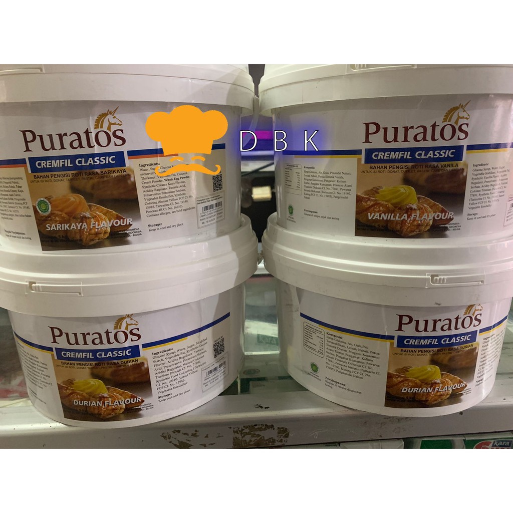 

Selai filling PURATOS CREAMFIL edition 500gr vanila durian srikaya dll