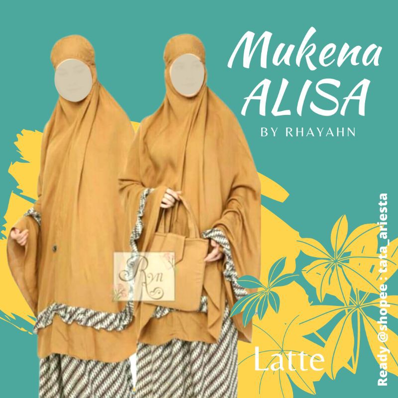 Mukena RYN ALISA Polos Ori by Rhayahn Solo - Mukenah Cantik Dewasa Super Jumbo Katun Rayon Zoe Impor