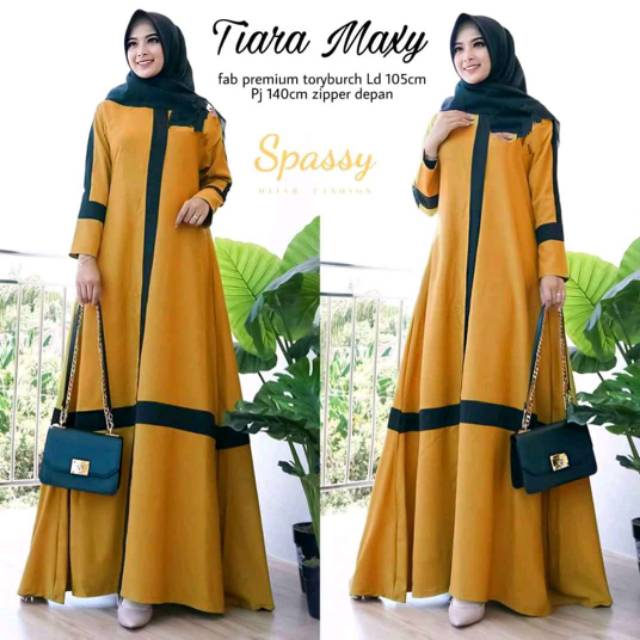 Gamis murah dress murah busana muslim wanita terbaru Tiara maxy bahan moscrepe 1kg muat 2pcsi