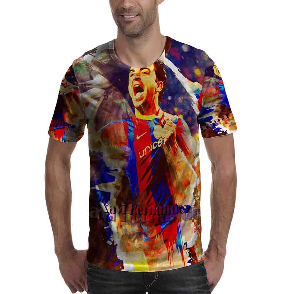 Xavi Hernandez Kaos Tshirt Fullprint Bahan Polyester Jersey Dryfit