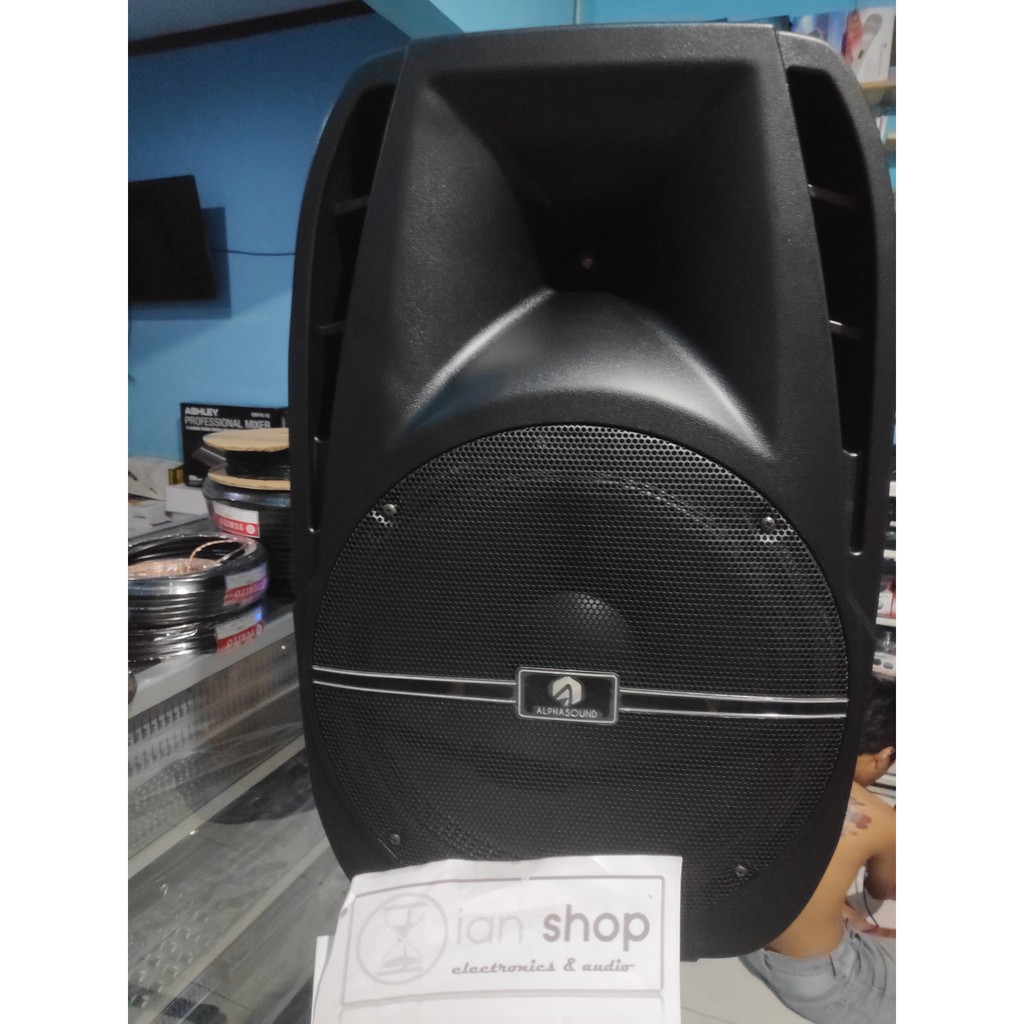 Speaker Aktif Portable Alphasound AS115AP 15inchi + Mic dan Stand