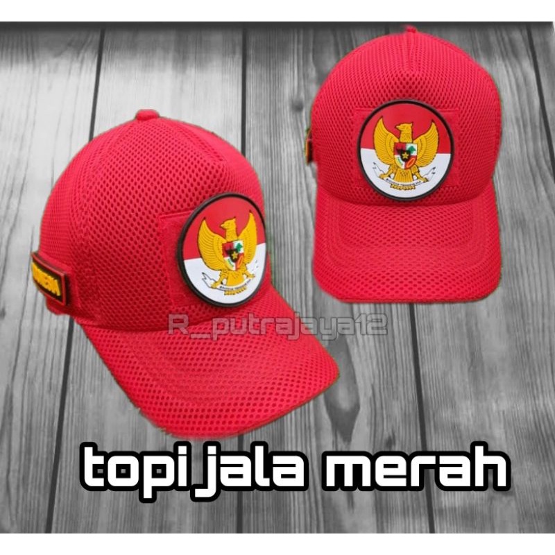 topi jala merah