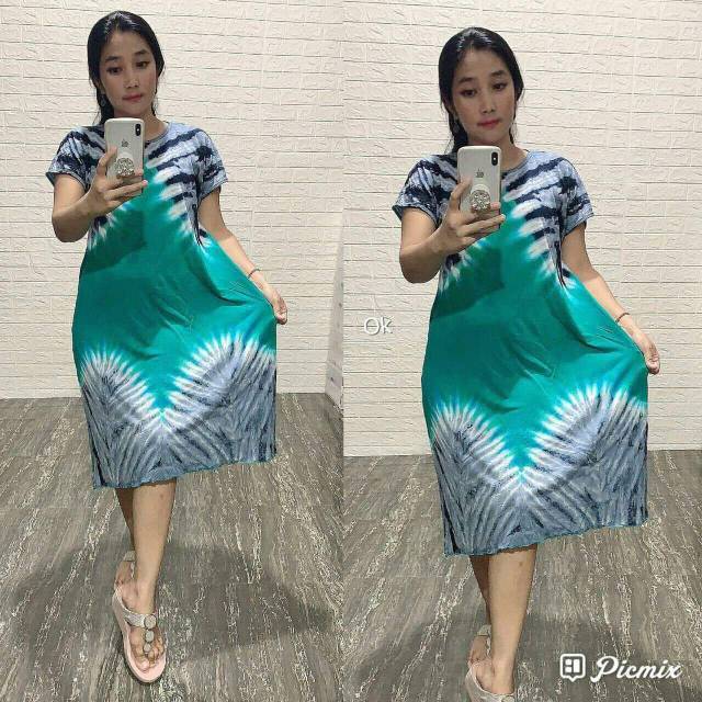 Daster bali jersey katun motif polos tengah promo