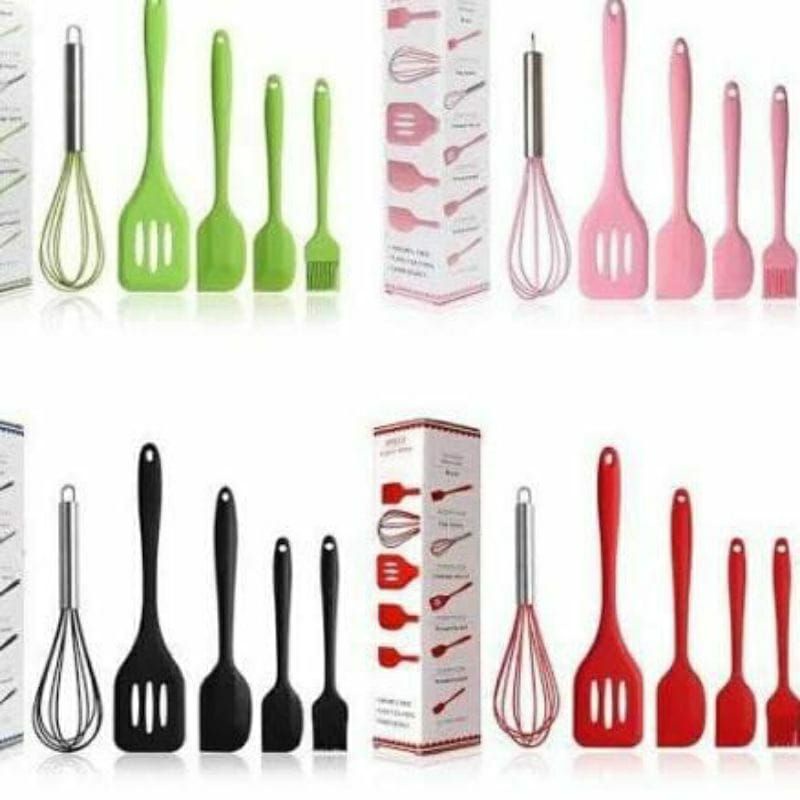 0SPATULA SILICON SET 5 IN 1 KEMASAN DUS ADA 5 WARNA