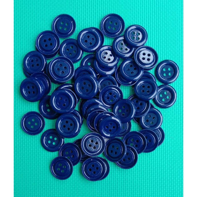 KANCING BAJU BESAR JUMBO 3,5CM BIRU TUA 1 DOSEN(12 Biji), MERONCE KANCING BAJU, KONEKTOR MASKER.