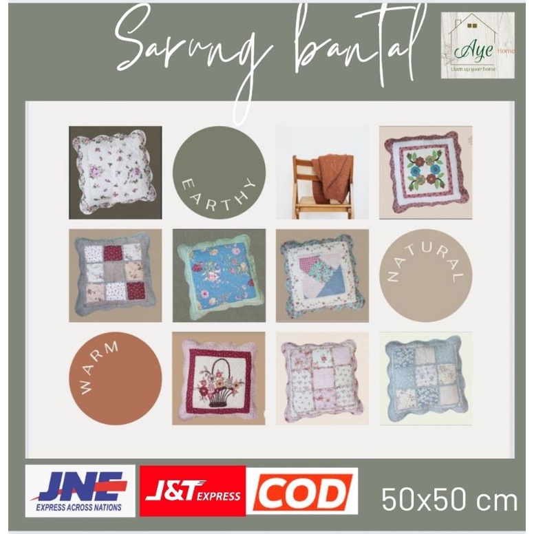 Sarung Bantal Sofa Sarung Bantal Quilting Sarung Bantal Kursi Sofa Ruang Tamu Cushion Bantal Sofa Se