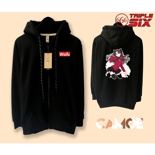 Jacket Pria Jaket Hoodie Zipper Anime Rin Tosaka Fate Waifu MS758
