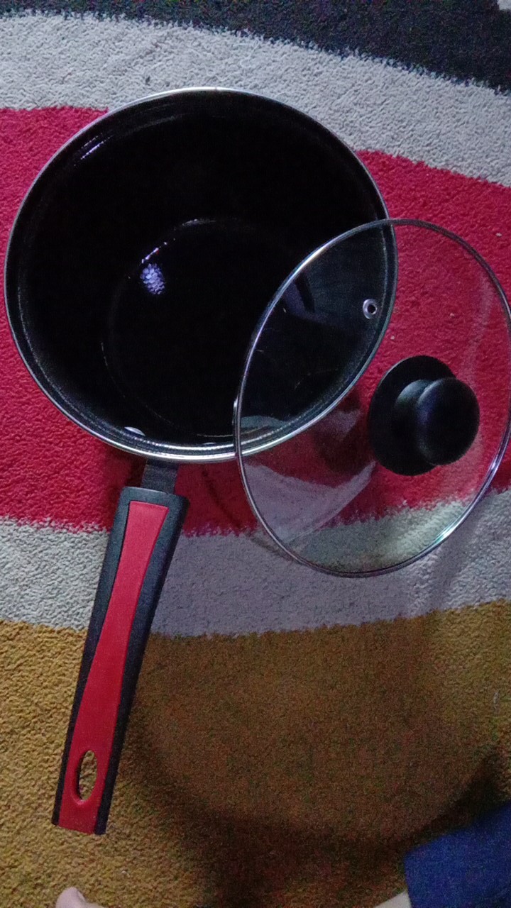 Sauce Pan Enamel Saucepan Q2 & Gsf 20cm + Tutup Kaca Panci Saus Panci Susu Anti Lengket Bahan Enamel