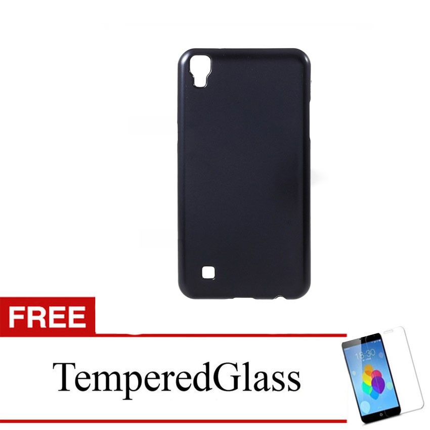Case for LG X Power - K220 - 5.3 inch - Slim Soft Case - Hitam Solid - Gratis Tempered Glass