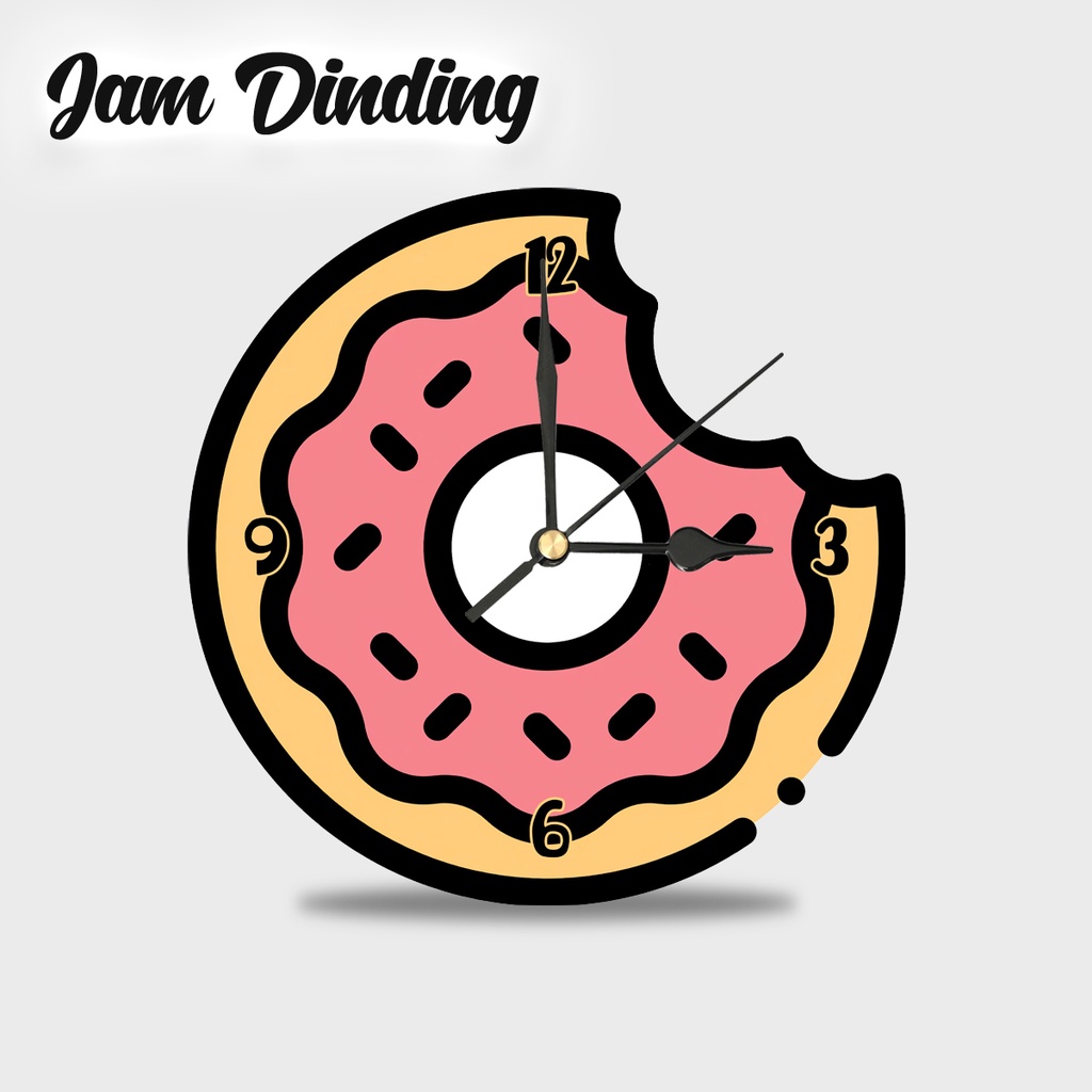 PROMO HIASAN JAM DINDING/Hiasan Jam Dinding Cantik/ Hiasan Jam Dinding Unik/ Jam Dinding Cantik-Donat
