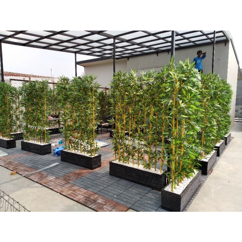 bunga hias plastik/bunga hias sintetis/sekat ruangan/partisi bambu