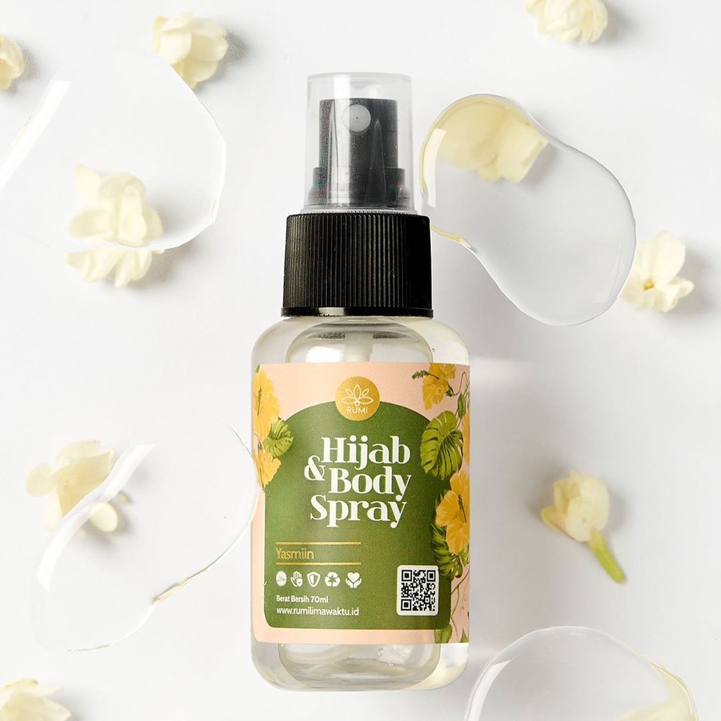 RUMI PARFUM HIJAB &amp; BODY SPRAY - 70 ML [BPOM] &amp; Hallal MUI | Parfum Rumi Lima Waktu NA18210602019