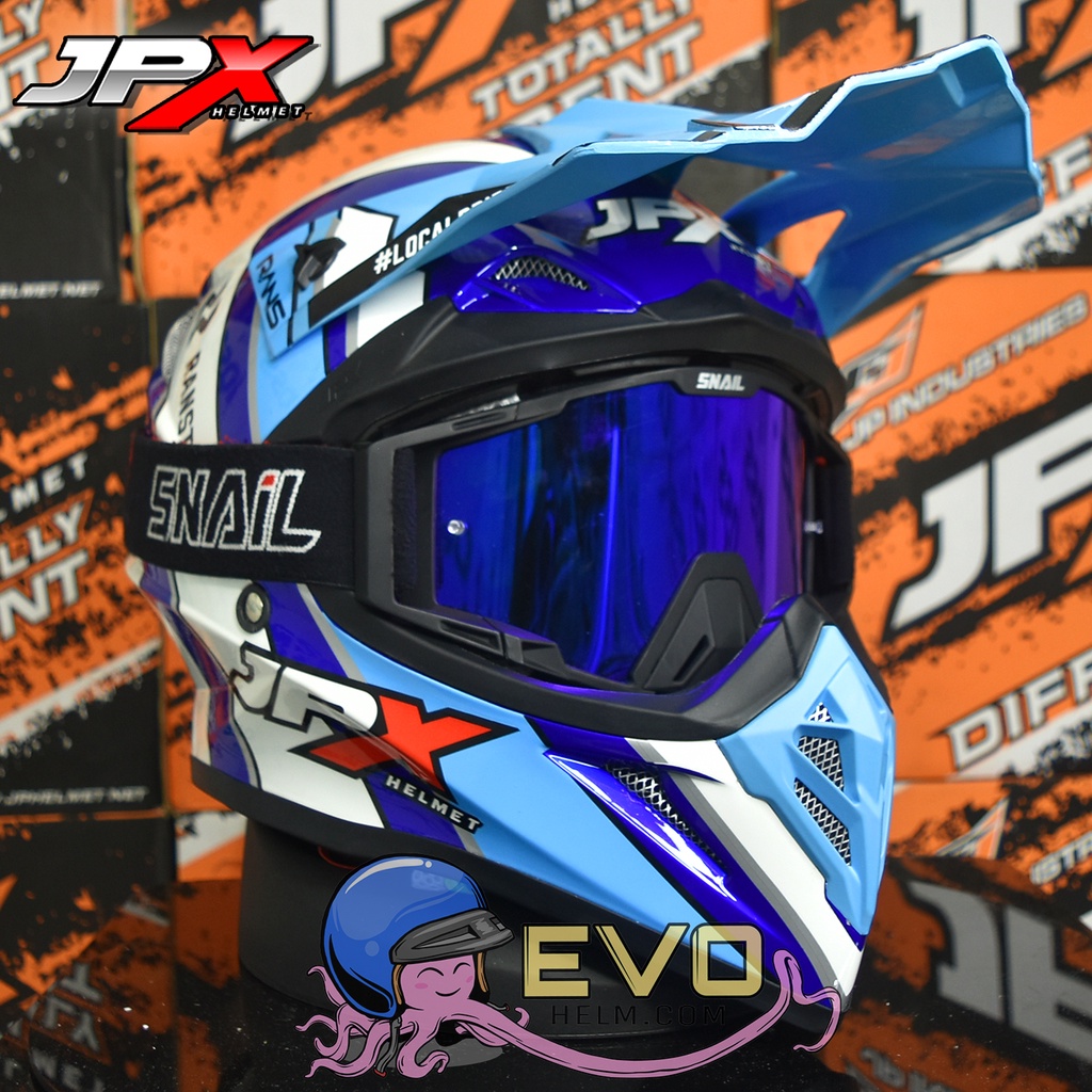 HELM JPX CROSS_BARONG SPECIAL EDITION PEPSI BLUE GLOSS ORIGINAL HELM JPX CROSS BARONG RANS SPECIAL EDITION JPX HELM TRAIL KLX JPX HELM JPX TERBARU