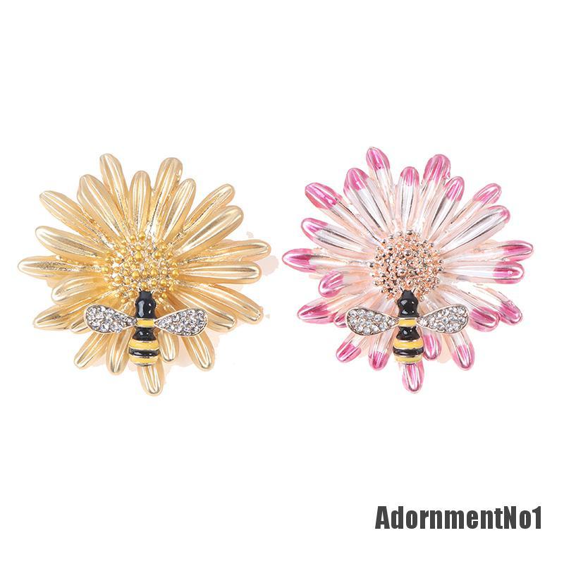 (Adornmentno1) 1pc Bros Pin Bentuk Bunga Matahari / Lebah / Daisy Untuk Aksesoris Pakaian Wanita