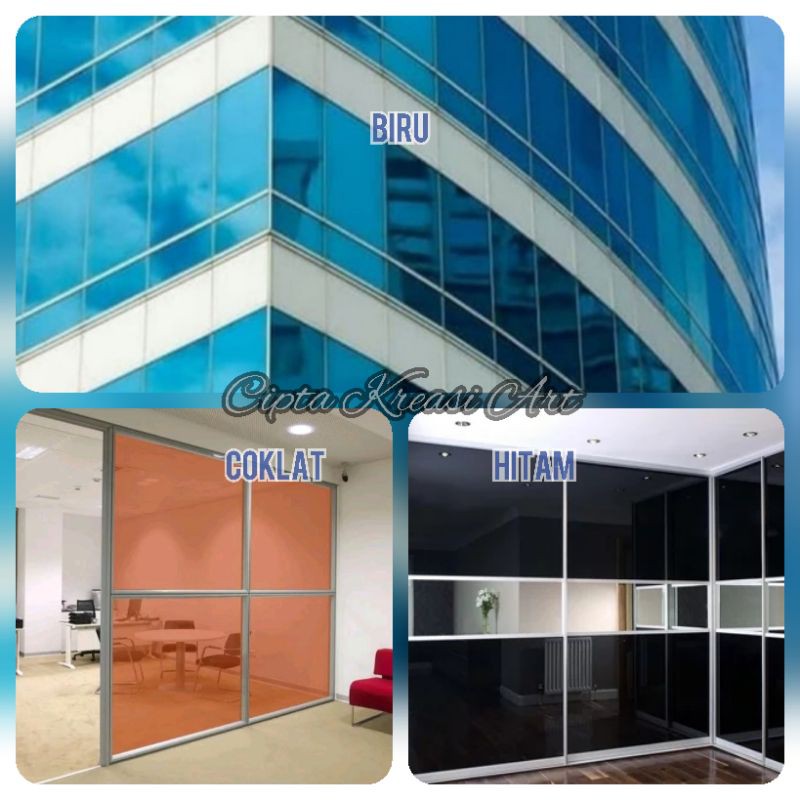 KACA FILM RIBEN WARNA / STIKER KACA RYBEN / MERAH / KUNING / HIJAU / BIRU / COKLAT / HITAM