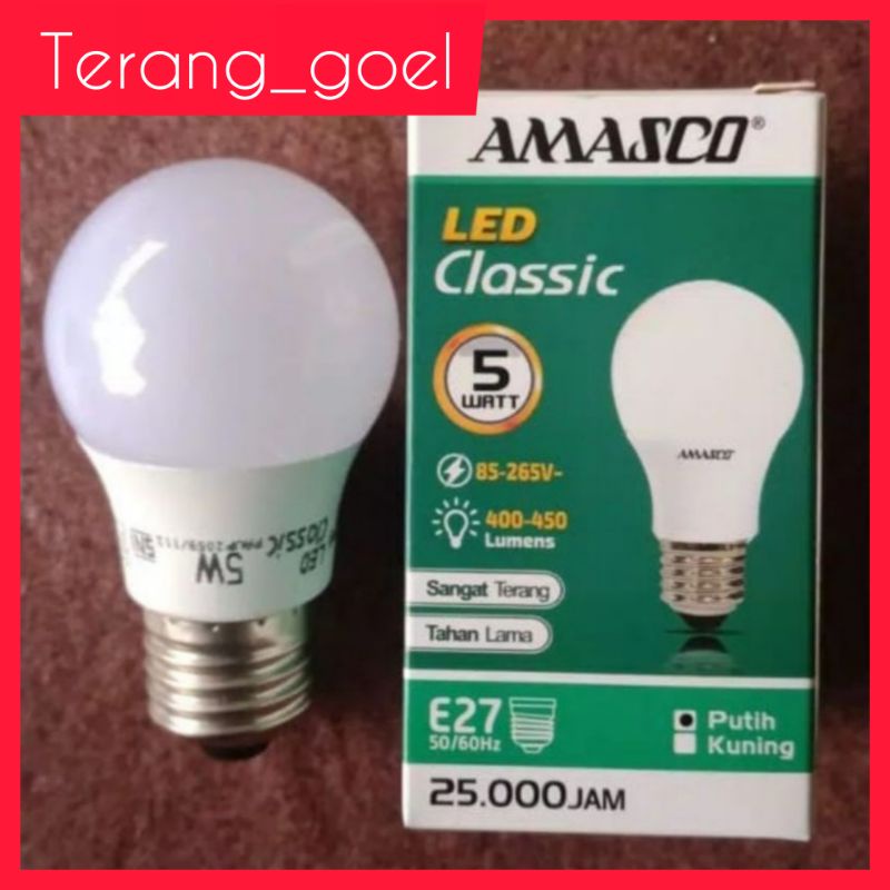 Lampu Led Cassic 5 watt Amasco / Amasco Lampu Led Classic 5 Watt