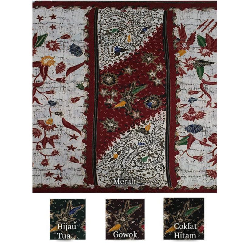 Sarung Batik Wanita Batik Pekalongan dasar Putih Putri Madura-Motif 55 Random