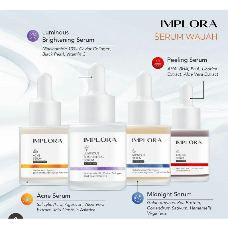 IMPLORA SERUM ACNE MIDNIGHT PEELING SERUM WAJAH