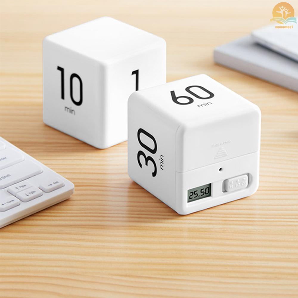 Portable Cube Timer Digital Kitchen Timer Countdown Alarm 1-3-5-10 Minutes Flip Timing with Digital Display Time Management for Study Sports Cooking Gaming Office