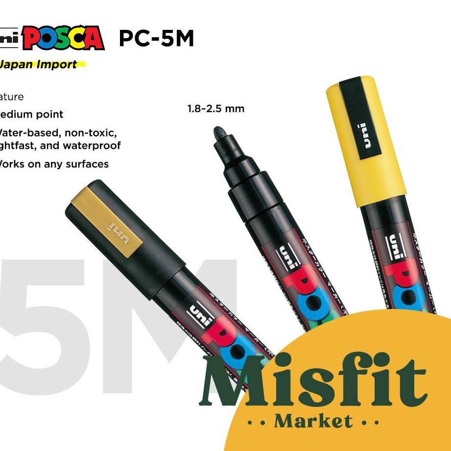 

Sangat Nyaman.. UNI POSCA PC-5M Paint Marker (Medium Point) PC5M Spidol Warna Warni