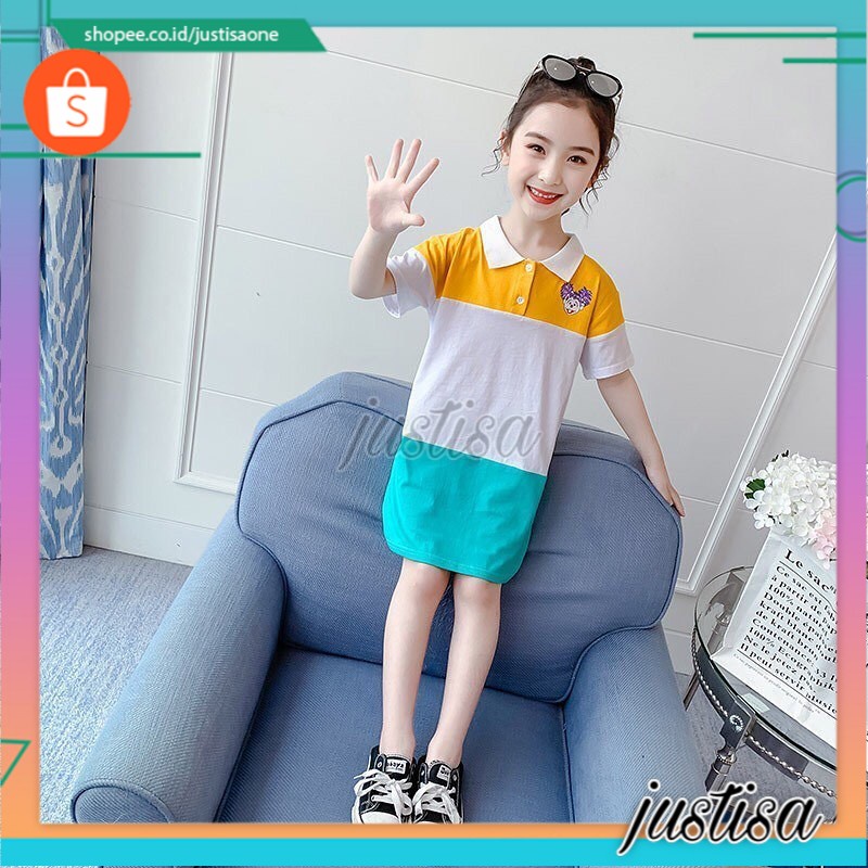 Promo !! Dress anak perempuan gemes import LS Dress polo clown cute sz 3-6thn