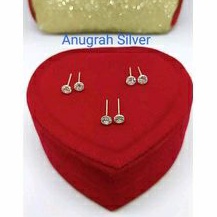 (COD)Giwang tusuk bayi &amp; anak warna rose gold mata bungkus perak asli925/silver lapisan emas kuning murni