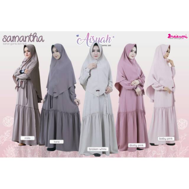 NZ Gamis Nazumi Aisyah Dress set hijab Ori by Nazumi Gamis/ Aisyah Nazumi/ Gamis syari / gamis busui
