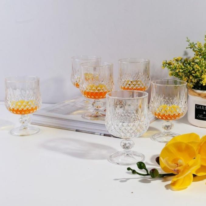 Trendi Gelas 1 Set 6 Pcs / Gelas Wine/Gelas Cantik Untuk Lebaran - Abg611Dc Gilaa