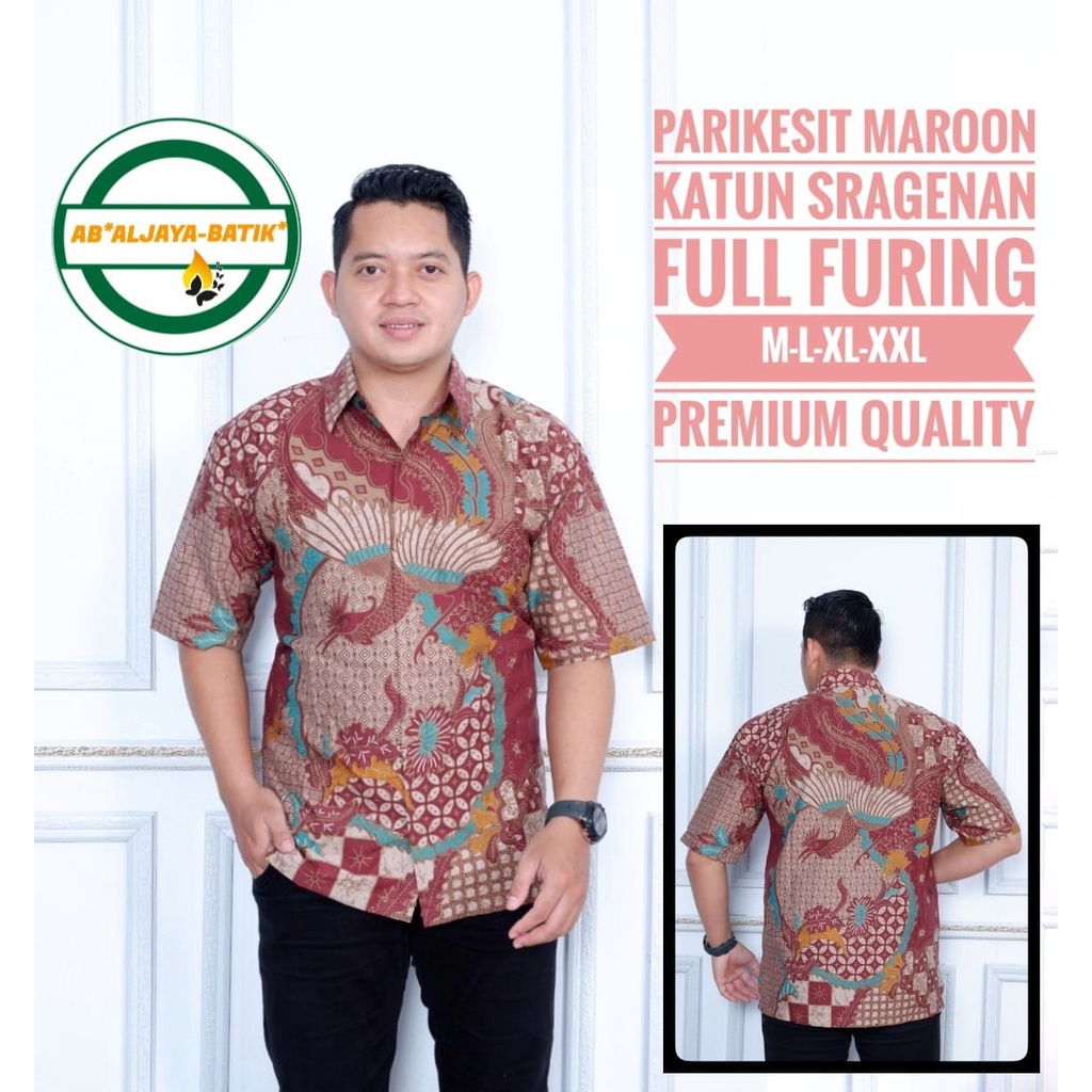 PARIKESIT MAROON Atasan Kemeja Batik Solo Pria PREMIUM Lengan Panjang Katun Halus Lapis FURING ALJAYA Dewa wangsa Prastowo Proboseto kuning Rajaswa Jayanegara Mahesa Hanung Kencono Bondowoso Joglo ungu Suket Segoro Astaguna  mahkota