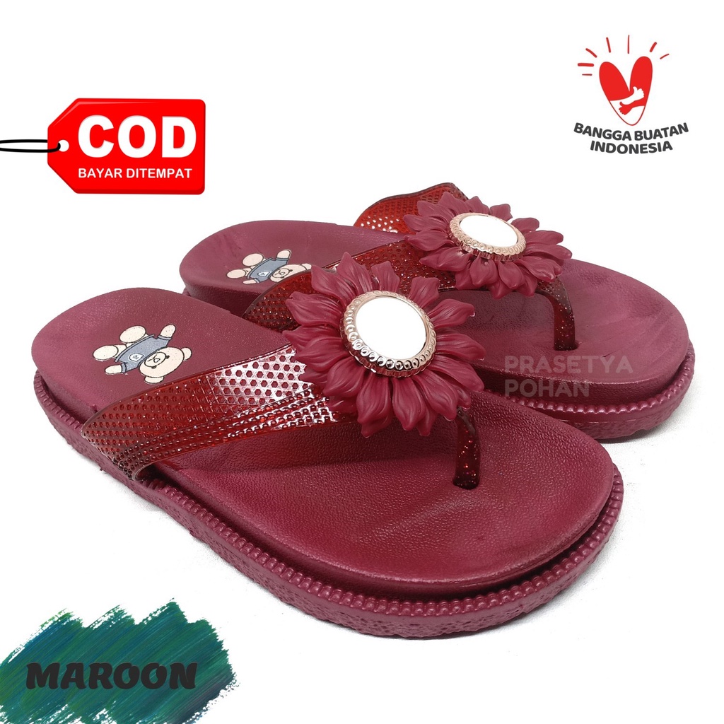 Sandal Anak Perempuan ANTI AIR - Sendal Anak Perempuan Motif Bunga