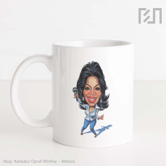 Gelas Keramik Caricature Oprah Winfrey Mug