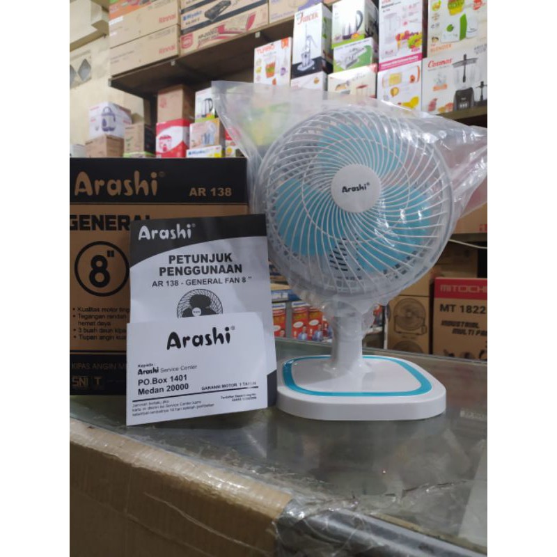 Kipas Angin Arashi 8"/Kipas angin meja Arashi/Kipas angin meja 8 inci
