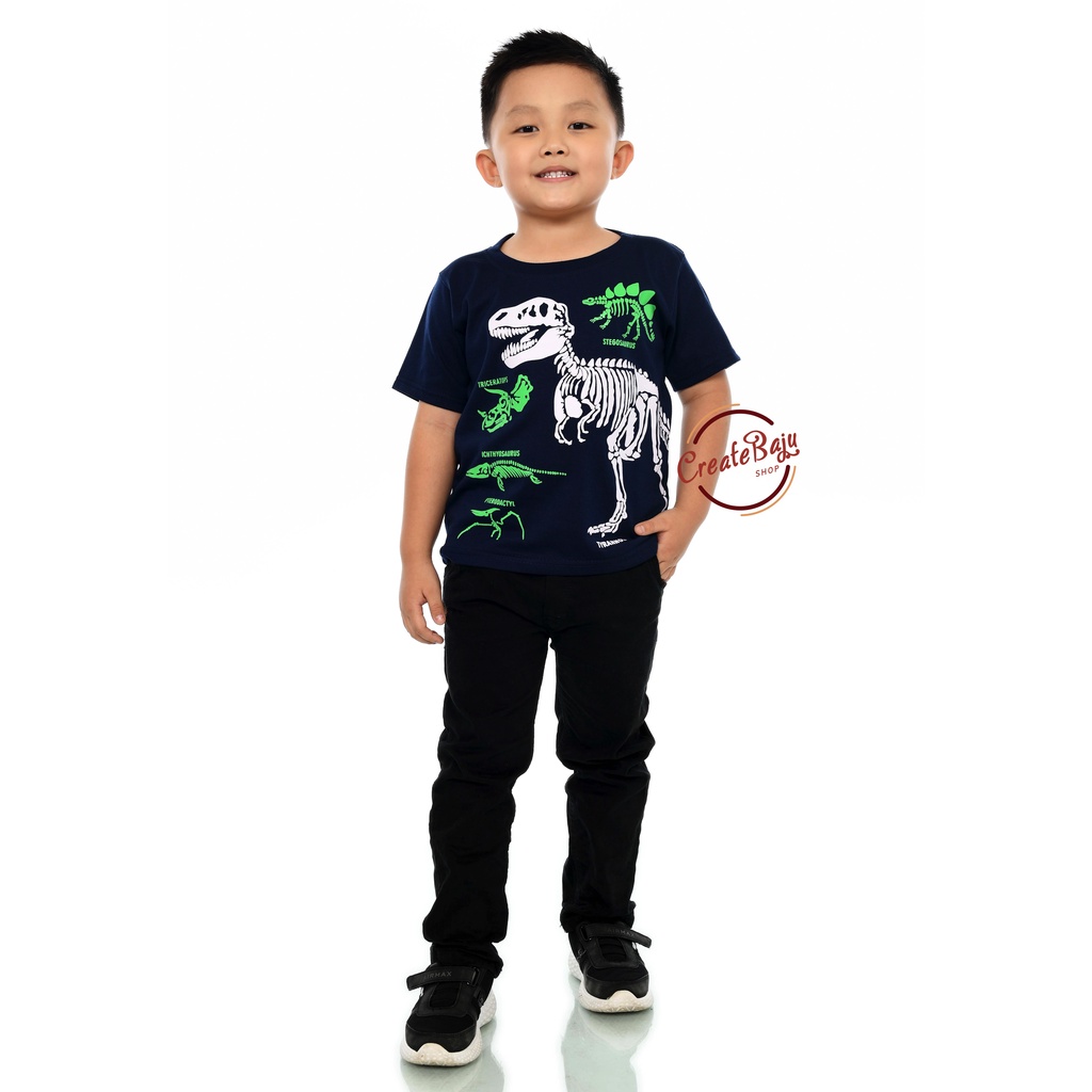 KAOS ANAK LAKI TYRANNOSAURUS DINO 1-7 TAHUN BAJU ATASAN ANAK LAKI FASHION TERMURAH BAHAN KATUN