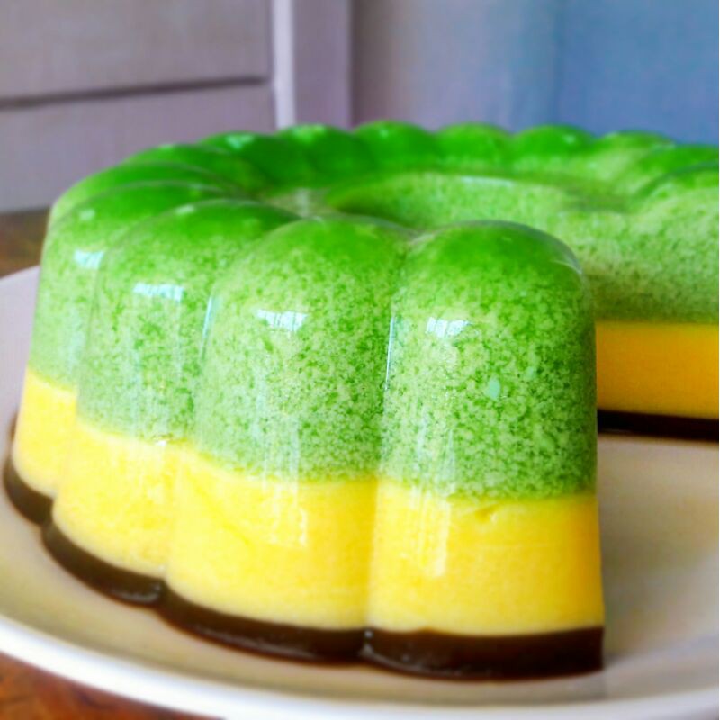 

Puding Pandan Susu Cokelat