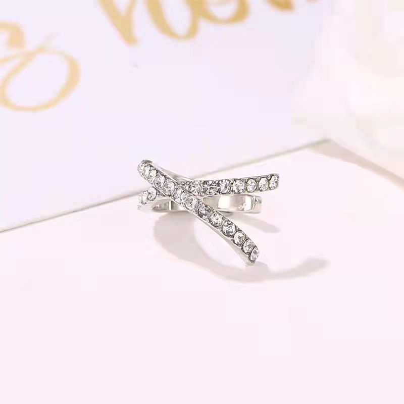 Aksesoris Fashion Anting Klip Bentuk Silang Adjustable Untuk Wanita - Anting Klip Wanita