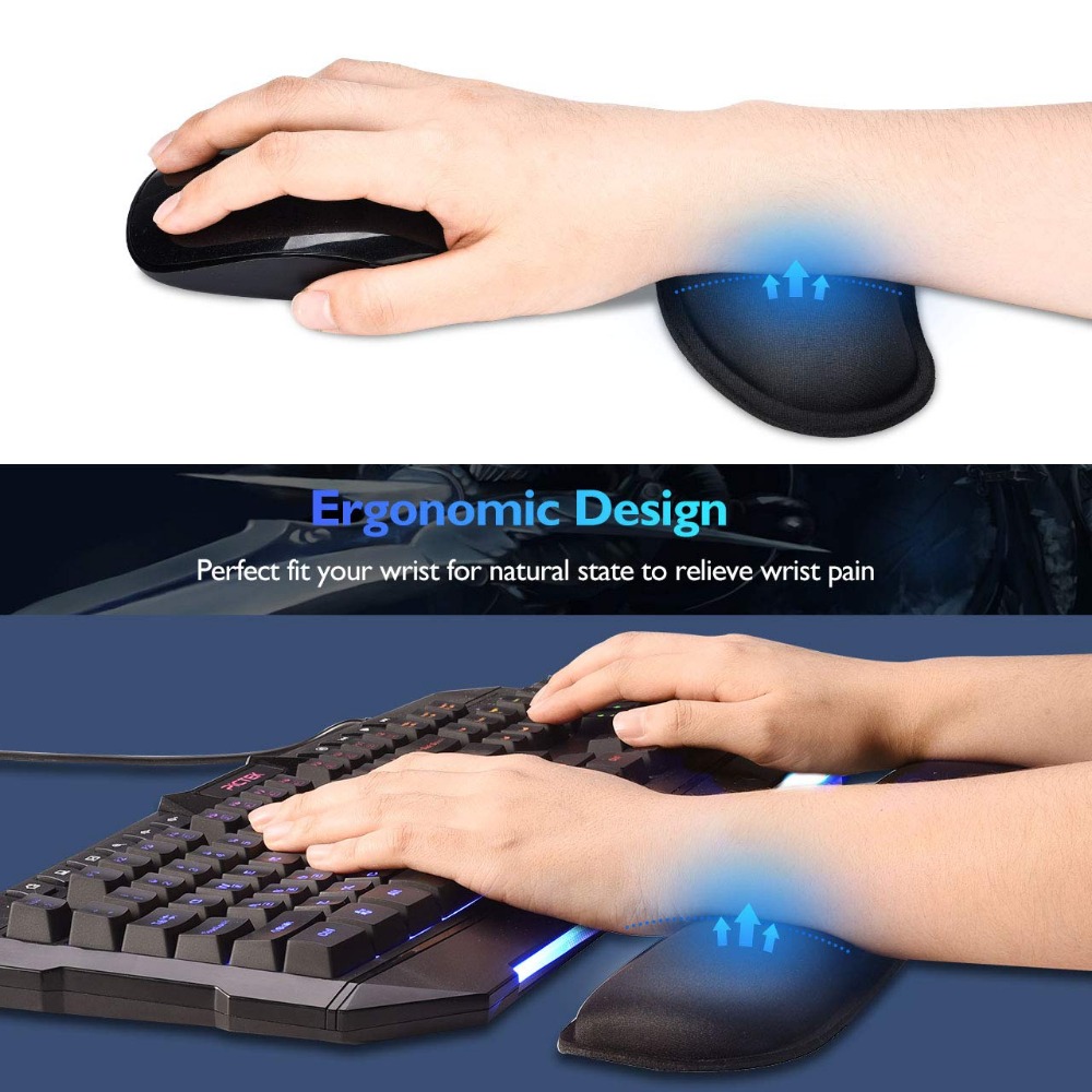 Mouse Pad Dengan Bantalan Pergelangan Tangan Ergonomis Bahan Memory Foam Super Fiber Tahan Lama Untuk Kantor