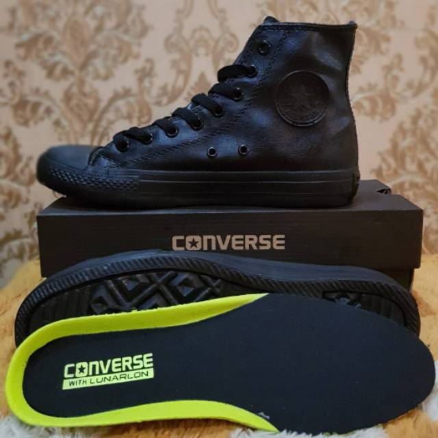 OBRAL SEPATU CONVERSE ALL STAR HIGH FULL BLACK PREMIUM ORIGINAL 39-43 SEPATU HITAM POLOS KULIT