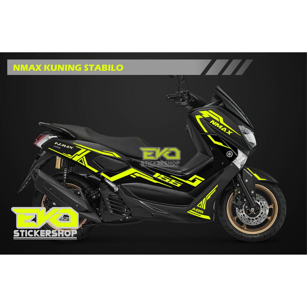 Sticker Nmax Hitam Cutting Stiker warna kuning Stabilo