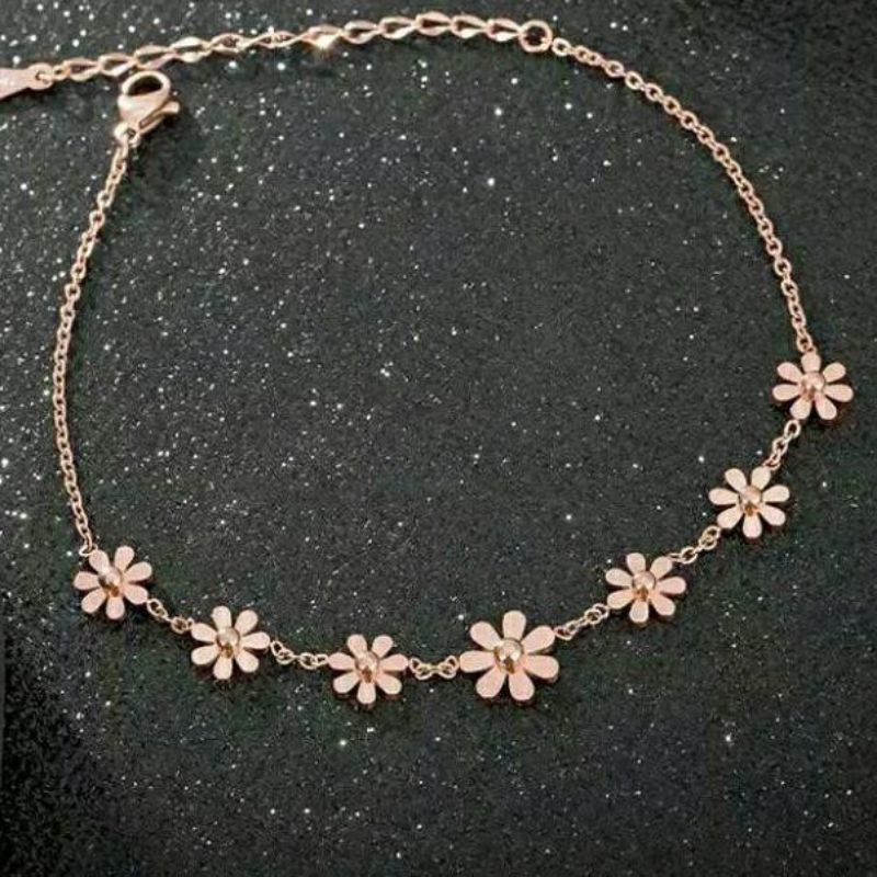 GG Gelang Tangan seRangkai Bunga Daisy Titanium