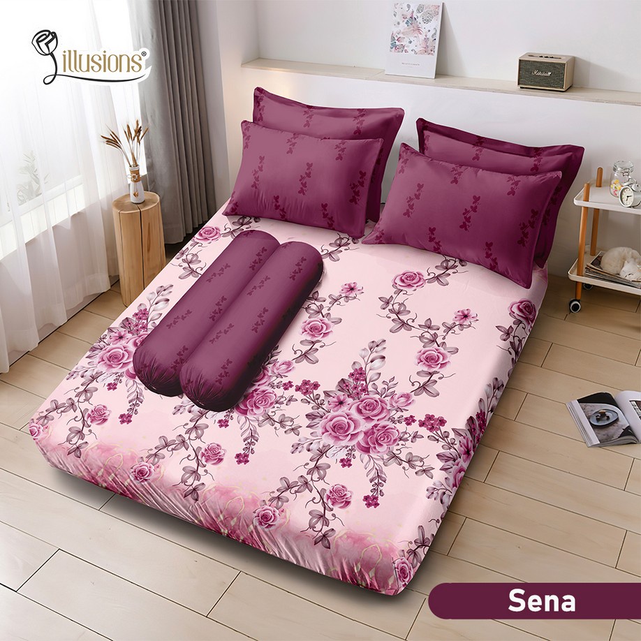 Sprei Illusions / Sprei Karet Illusions - Tersedia  Motif Sena uk 180x200cm