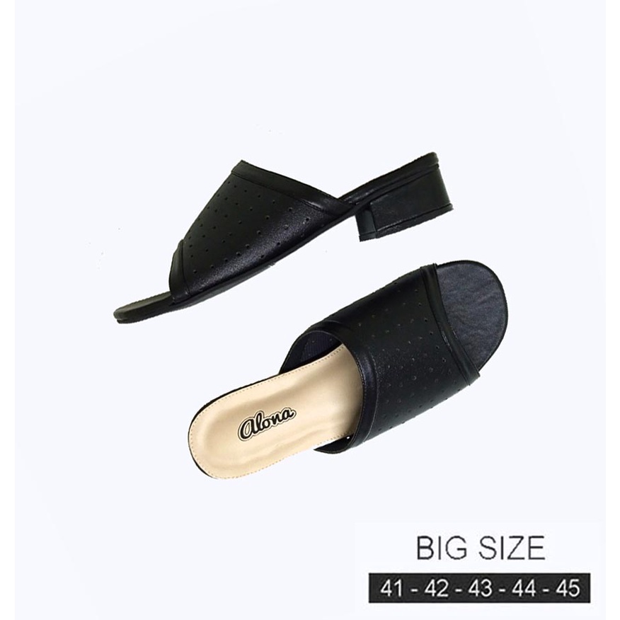 Sandal heels slide Wanita Hak tahu 3 cm Ukuran Besar BIG SIZE 41-42-43-44-45  Sandal Selop jumbo Ibu-Ibu kerja pesta kondangan arisan