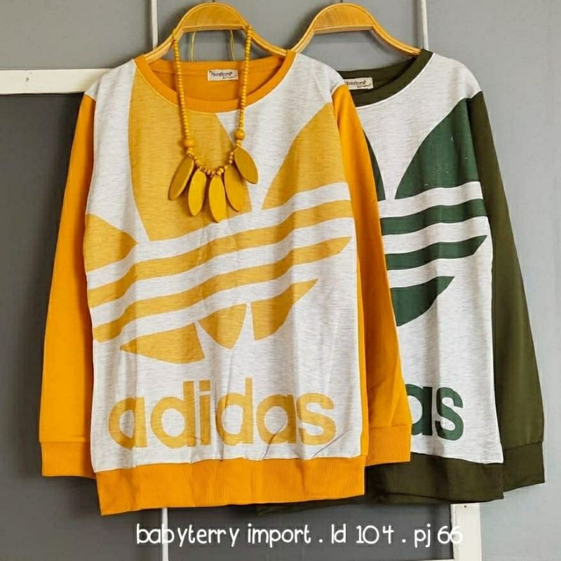 Adidas Top, TOP/ATASAN /KAOS WANITA SUPER CANTIK BAHAN BABYTERRY IMPORT LD 104 TERMURAH KEKINIAN